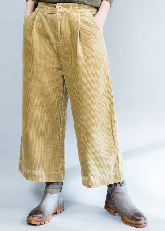 2021 khaki thick corduroy trousers loose casual wide leg pants