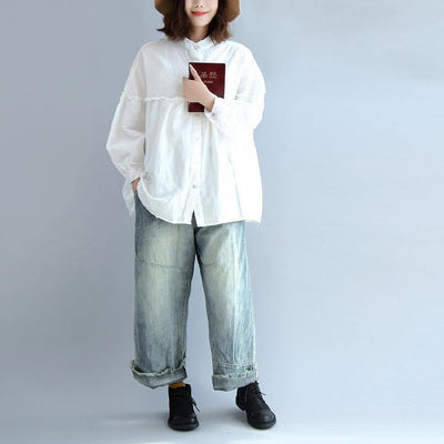 2018 spring white cotton tops plus size cotton shirts women blouses