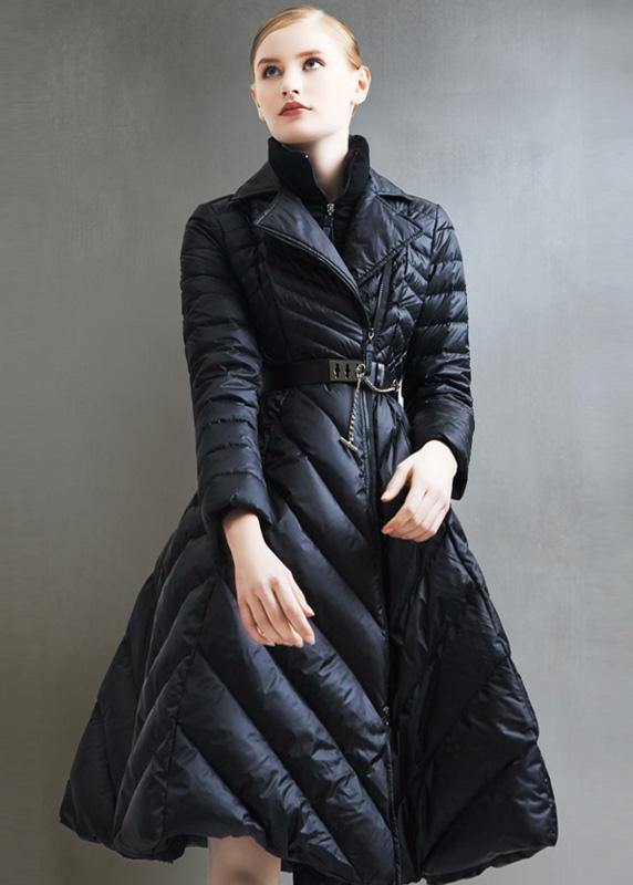 2019 oversize snow jackets tie waist coats black false two pieces down coat winter