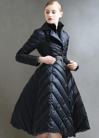 2019 oversize snow jackets tie waist coats black false two pieces down coat winter