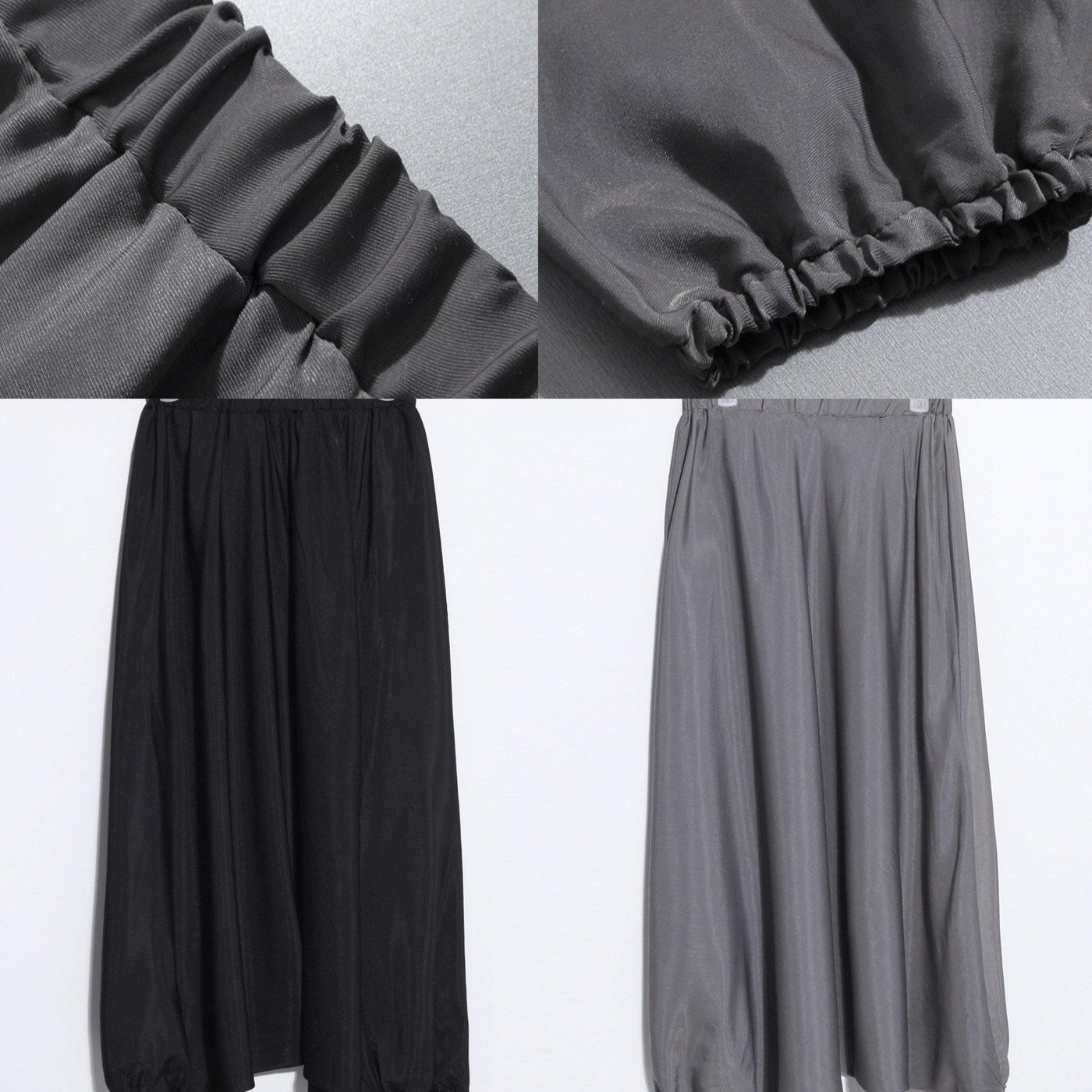 2019 summer new black silk crop pants loose women lantern pants