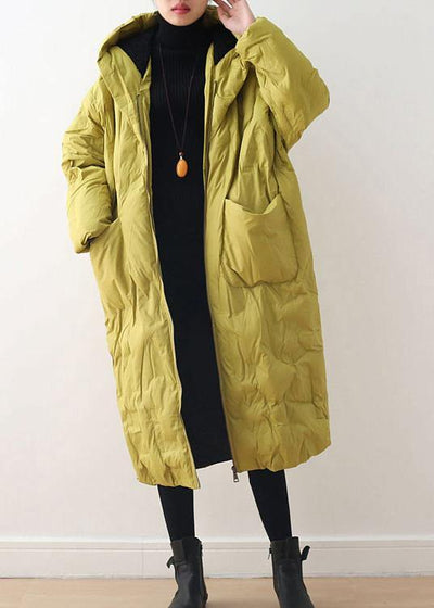 2021 Blackish Green Warm Down Coat Oversize Overcoat