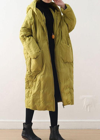2021 Blackish Green Warm Down Coat Oversize Overcoat