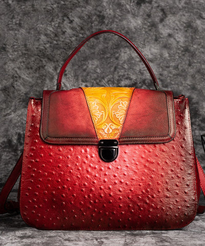 Beautiful Brown Rub color Paitings Calf Leather Messenger Bag