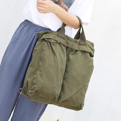 Beautiful For Women Casual green Canvas Square Backpack