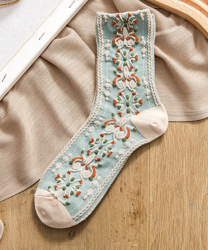 Beautiful Jacquard Comfortable Cotton Mid Calf Socks