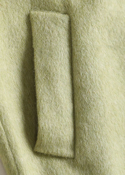 Bohemian Green Peter Pan Collar Sashes Woolen Coat Fall