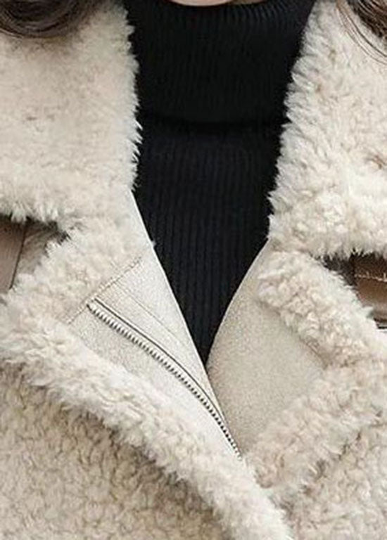 Bohemian Khaki Zip Up Pockets Faux Fur Winter Vest