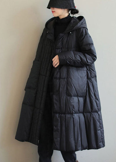 Boho Black fashion Loose Pockets Winter down coat