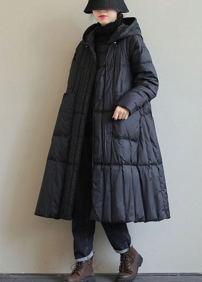 Boho Black fashion Loose Pockets Winter down coat