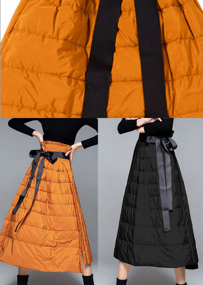Boho Orange Thick Warm low high design Winter Duck Down Skirts