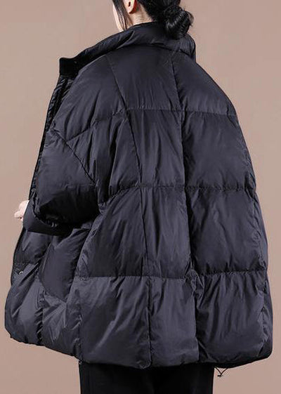 Casual plus size clothing womens parka Jackets black stand collar Large pockets down coat winter