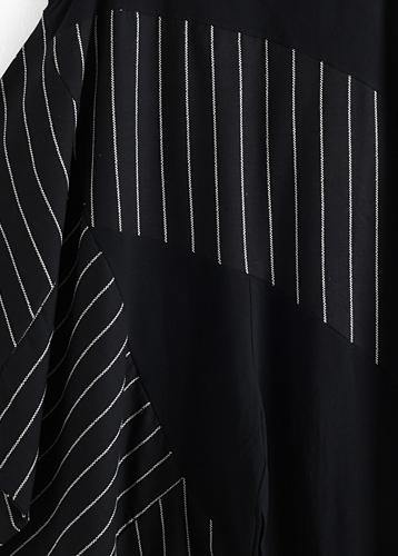 Chic trousers oversized black striped Wardrobes sleeveless asymmetric jumpsuit pants