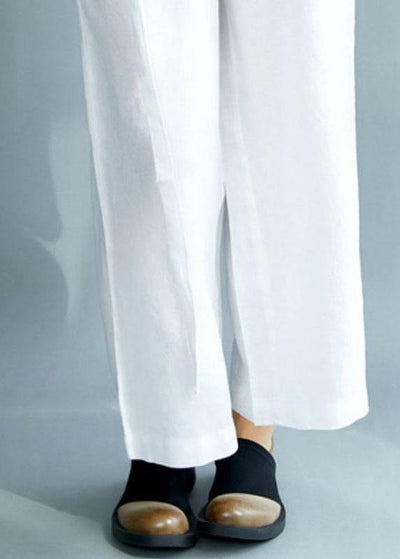 Diy White Loose Wide Leg Fall Asymmetrical Design Pants
