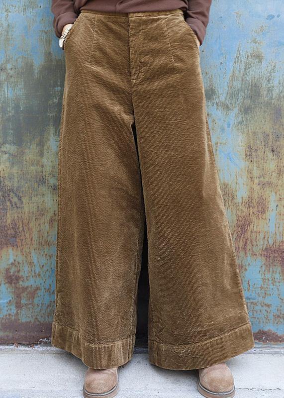 Elegant thick pants khaki Work Outfits wild leg pants