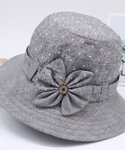 Fashion Blue Print Patchwork Bow Bucket Hat
