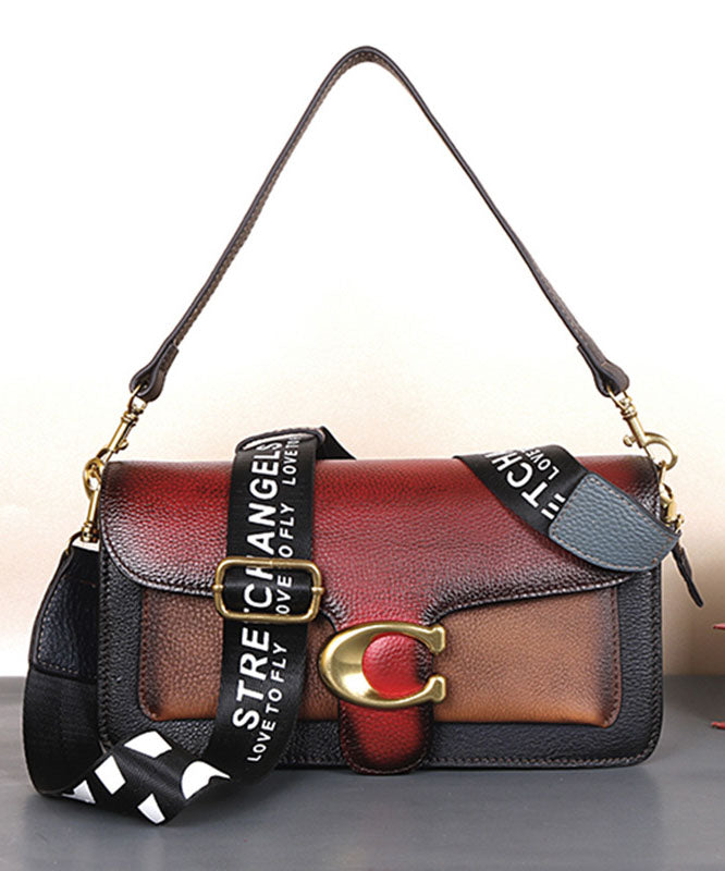 Fashion Red Rub color Paitings Calf Leather Satchel Handbag