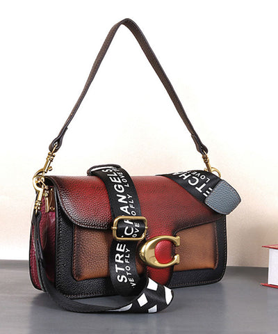 Fashion Red Rub color Paitings Calf Leather Satchel Handbag