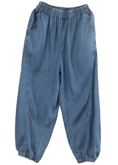 Fine Navy High Waist Jeans Summer Pants