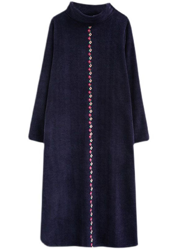 Fitted Purple Turtle Neck Woolen Maxi Dress Winter