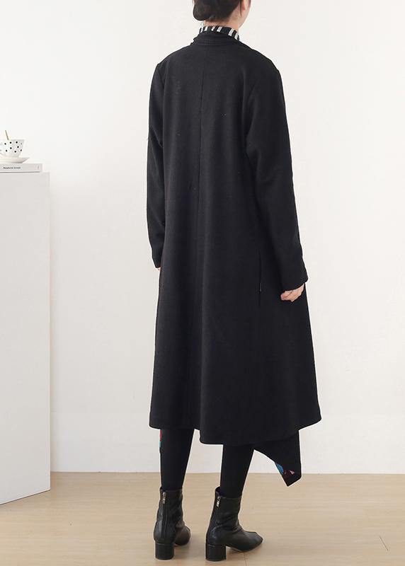 Luxury plus size clothing medium length jackets spring outwear black red patnchwork wool coat