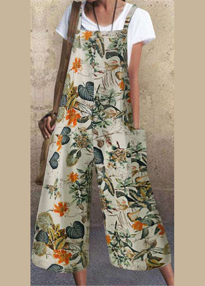 Holiday Floral Jumpsuit Wide Leg
