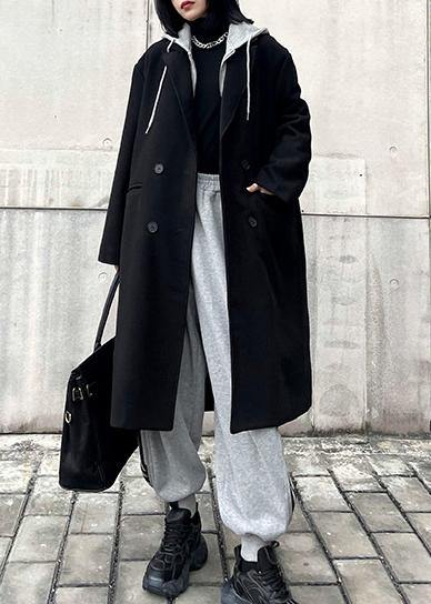 New black Woolen Coats Women plus size Notched false two pieces Winter coats