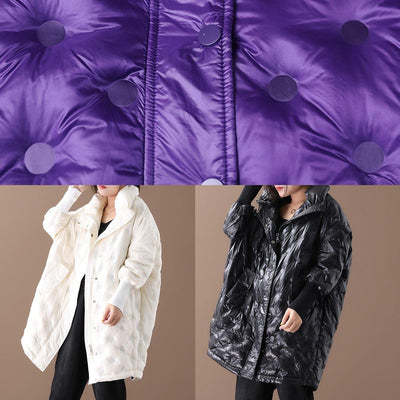 New purple duck down coat plus size down jacket winter coats stand collar zippered