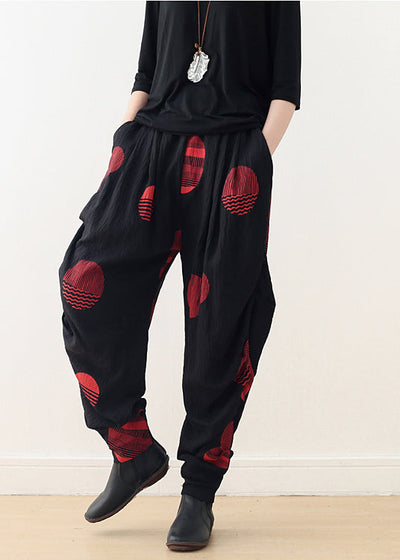Organic harem pants cotton clothes Plus Size Shape red loose pants spring