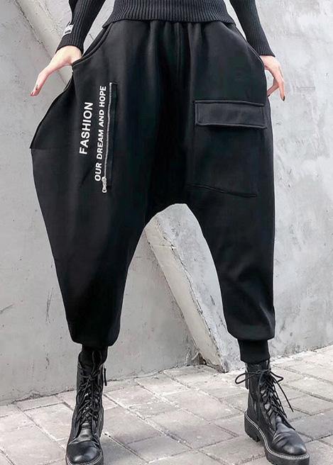 Style zippered black Wardrobes big pockets pant