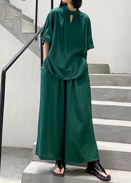 Suit female retro plus size fashionable green two-piece set