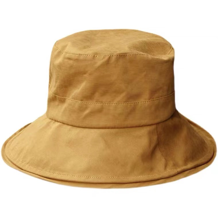 2022 Cute Yellow Cotton Flat Top Bucket Hat
