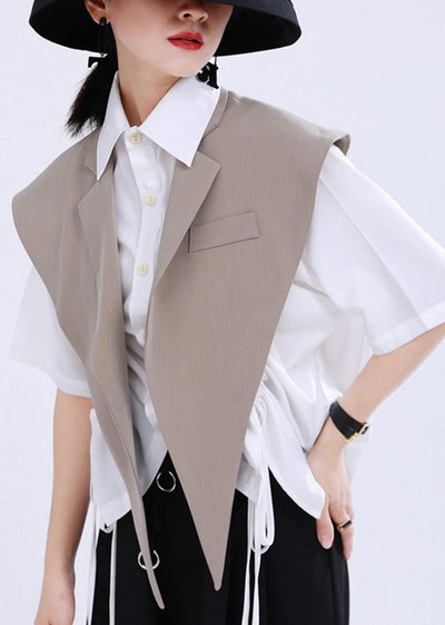 Women's Khaki clothes with magic weapon suit collar vest