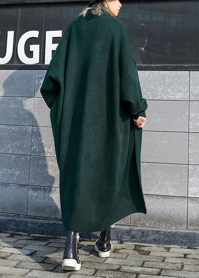 fine plus size clothing winter outwear blackish green thick Wool coats