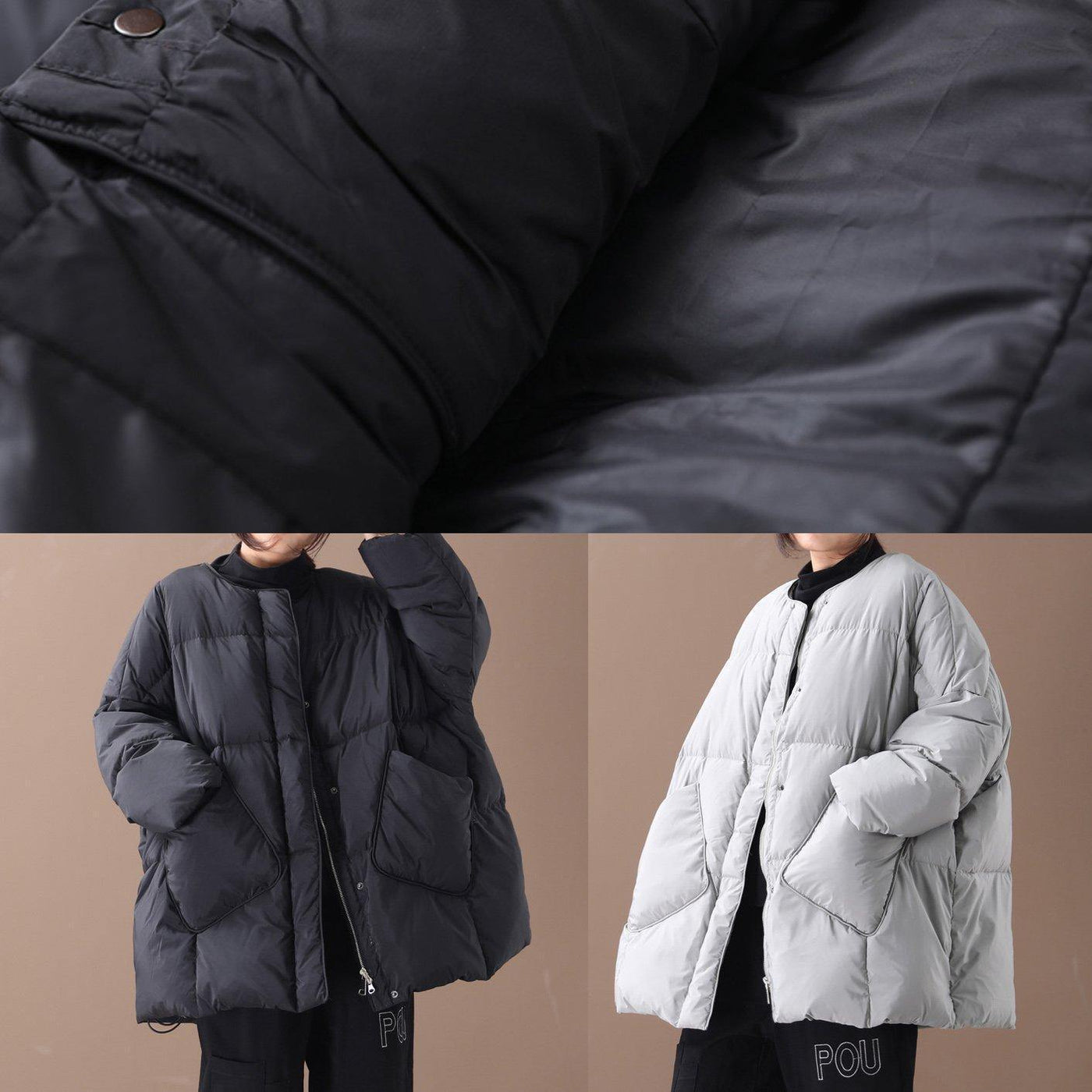 women oversized winter jacket winter coats black Button Down coat